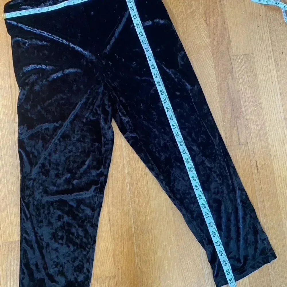 Urban Outfitters Black Velvet Velour Crop Overalls Jumpsuit